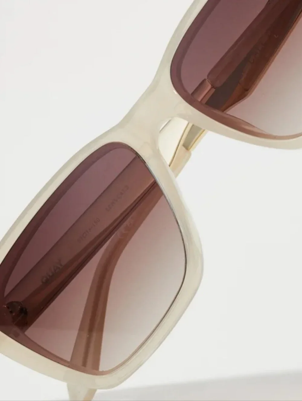 Quay Australia Call The Shots Remixed Cat-Eye Sunglasses- Bone/Brown